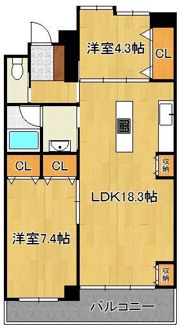 アクアサージュ大手町 1002号の間取り画像