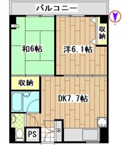 アパルトマントロワバレー・サントルの間取り画像