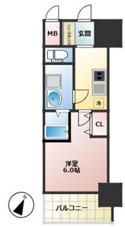 エスリード大阪ザ・ルクスの間取り画像