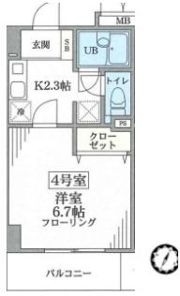 エクセレントアフィー横浜橋の間取り画像