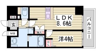 プレサンス三宮エレガンシアの間取り画像