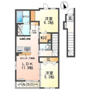 シェルル・ロココモダンⅡ本沢合（仮）の間取り画像