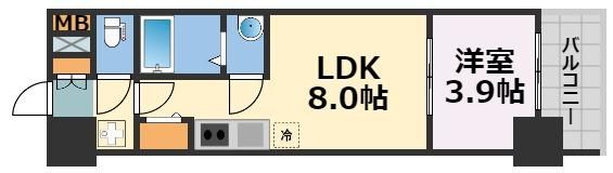 プレサンス堺筋本町エグゼブランの間取り画像