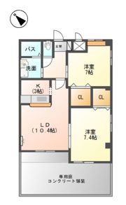 グランドハイム福津の間取り画像