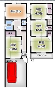大東市北条5丁目戸建の間取り画像