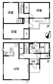 桶川市朝日貸家の間取り画像