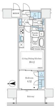 グランドシティタワー月島の間取り画像