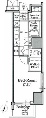 レジディア文京本駒込の間取り画像