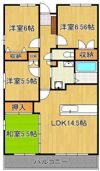 サニーヒルズ黒崎 1301号室の間取り画像