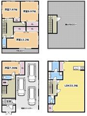 大宮 シャッター付き貸家の間取り画像