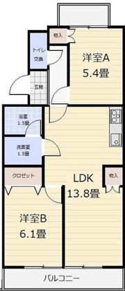 メゾンドール八千代の間取り画像