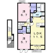 クロシェット Ⅱの間取り画像