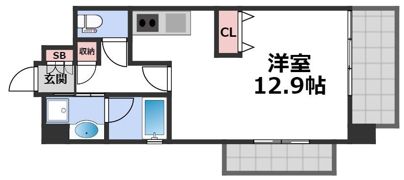 アーバンエース夕陽丘パルの間取り画像