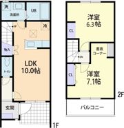 Doux maison 吉田林 (ドゥーメゾン) Bの間取り画像