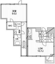 ｱｰﾊﾞﾝﾌﾗｯﾂ目黒本町の間取り画像