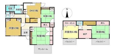 貸家 横須賀市小原台の間取り画像