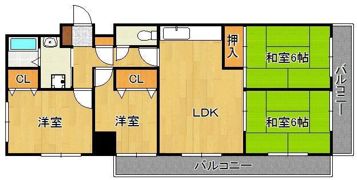 ヴィブレ黒崎 406号の間取り画像