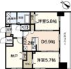 サムティレジデンス平和大通りの間取り画像