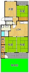 エメラルドマンション迫田 102号室の間取り画像