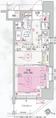 エステムプラザ飯田橋タワーレジデンスの間取り画像