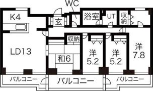 芦野マンション4号棟の間取り画像