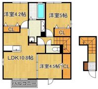 サンヒルズ愛坂 B棟の間取り画像