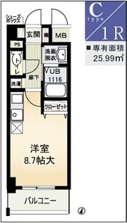ウィスタリア新北野の間取り画像