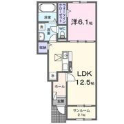 シャトー ソレイユⅢ Aの間取り画像