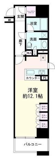 グレーシア横浜関内クオリテの間取り画像