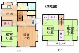 一戸建て貸家の間取り画像