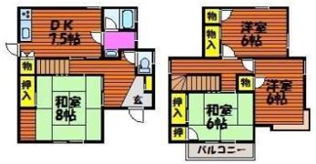 上富井戸建の間取り画像