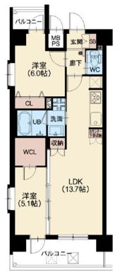 スプランディッド難波WESTIIの間取り画像