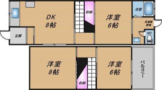 大東市北条7丁目貸家の間取り画像