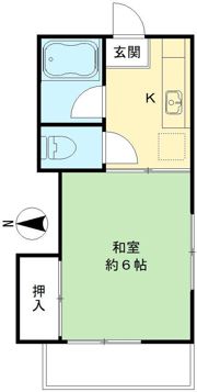 ハイツ城山B棟の間取り画像