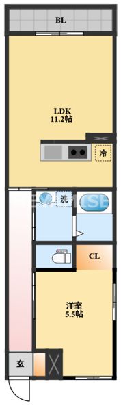 EXCEL長田 Bの間取り画像