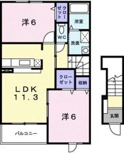 アプリコット Aの間取り画像