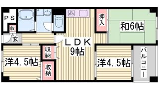 夢野ハイタウン3号棟の間取り画像