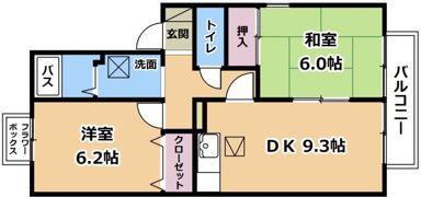 オネスタスガB棟の間取り画像