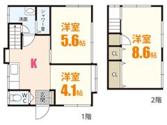山崎戸建ての間取り画像