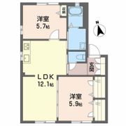 キャッスルヒルズ B棟の間取り画像