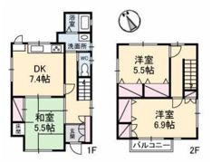 元山町一戸建ての間取り画像