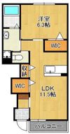 メゾン東二島の間取り画像