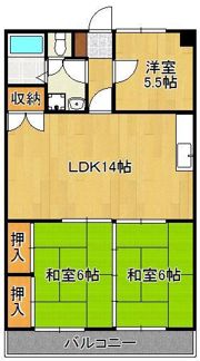 コーポランド折尾東口 202号室の間取り画像