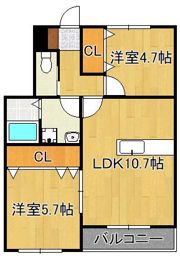 Conforto Y折尾の間取り画像