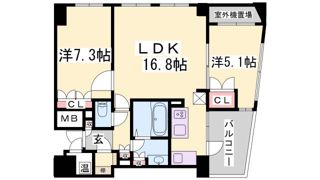 ライオンズマンション神戸栄町通の間取り画像