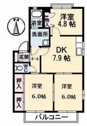 ハイツ西光寺 B棟の間取り画像