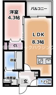 リエート大橋町の間取り画像