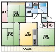 釈尊寺第一住宅の間取り画像