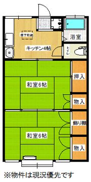 ハイツ北上の間取り画像