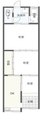 寺方元町3丁目長屋の間取り画像